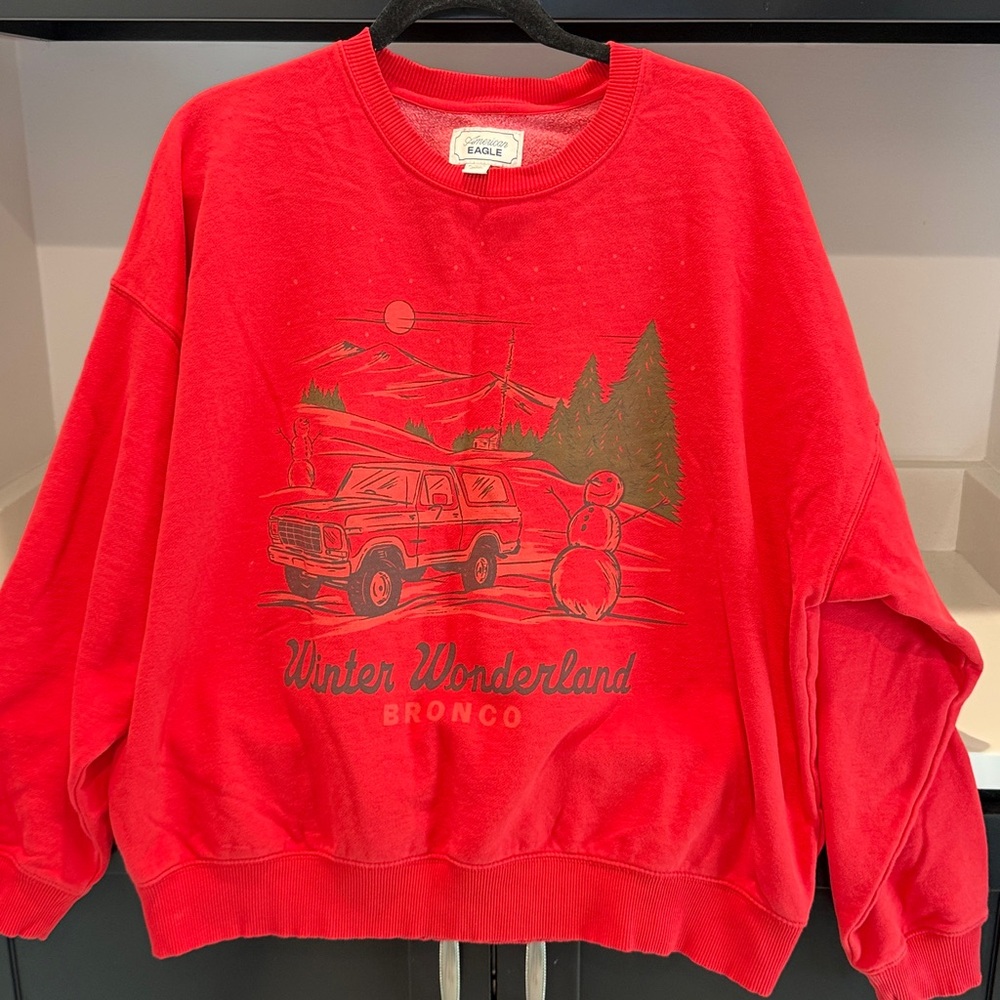 American Eagle “Winter Wonderland Bronco” Graphic Sweatshirt | Size XL - Picture 5 of 6